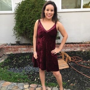 Velvet maroon dress